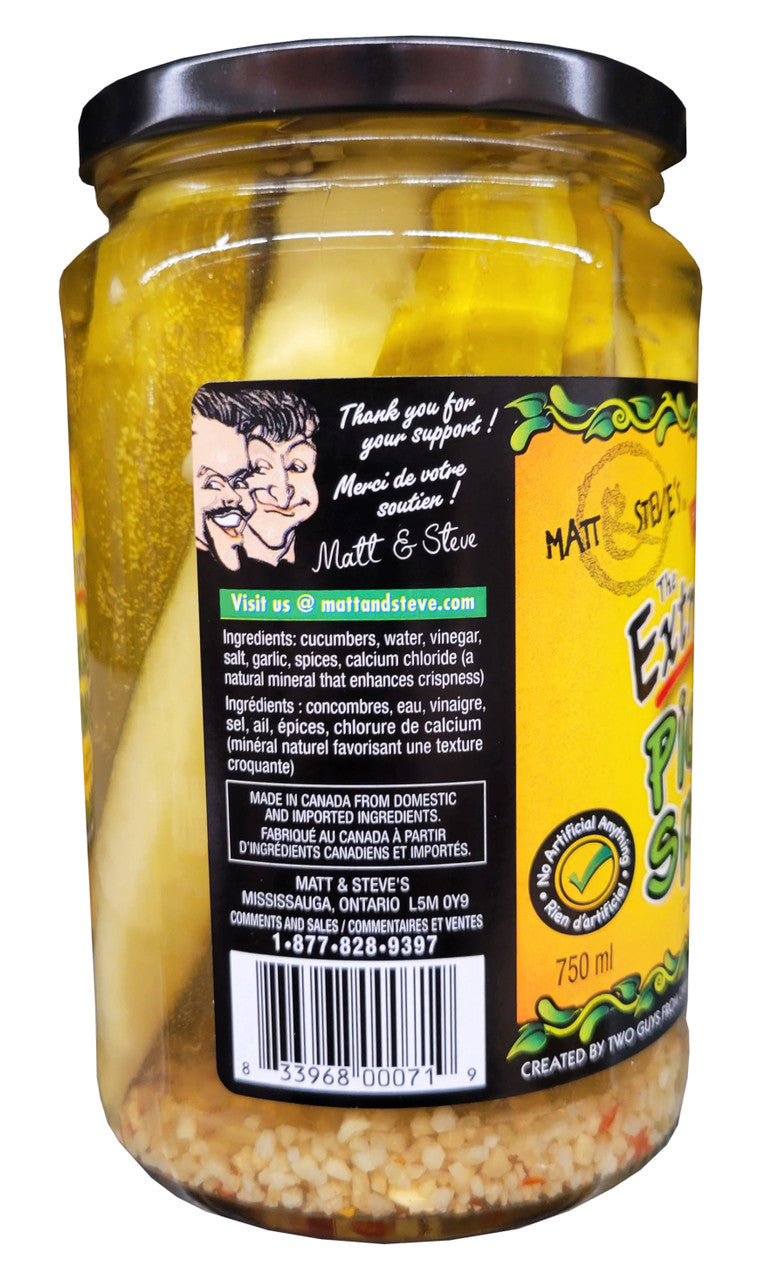 Matt & Steve's Hot and Spicy Pickle Spears, 750mL/25.4 oz., {Imported from Canada}